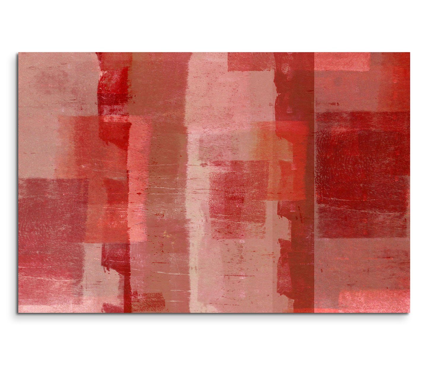 Sinus Art Leinwandbild 120x80cm Wandbild Hintergrund Kunst rot beige