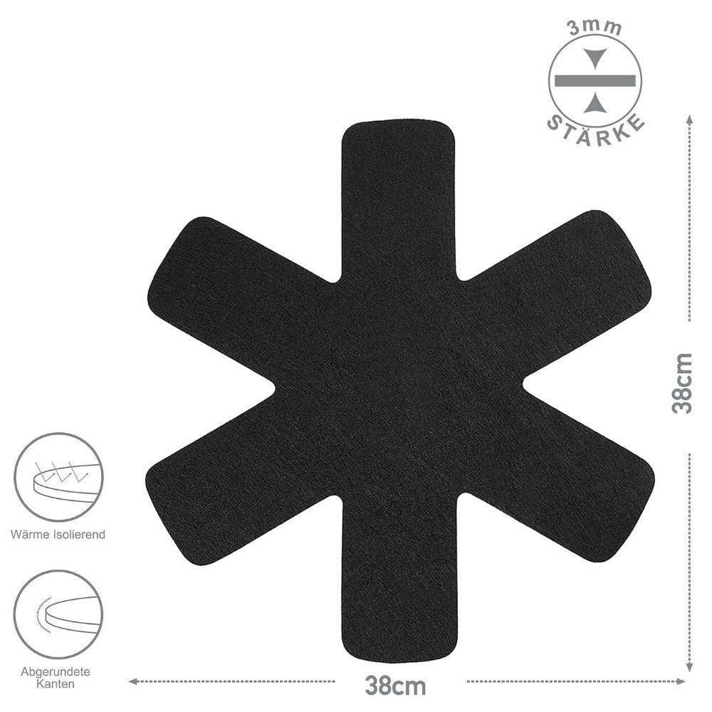 ALARA HOME Pfannenschoner Pfannenschutz Topfschoner Töpfe Pfannen geeignet Filz 5 Stück 38 cm, 1-tlg.