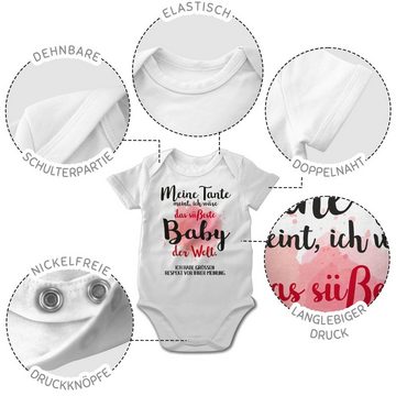 Shirtracer Shirtbody Meine Tante meint, ich wäre das süßeste Baby der Welt. Strampler Baby Mädchen & Junge