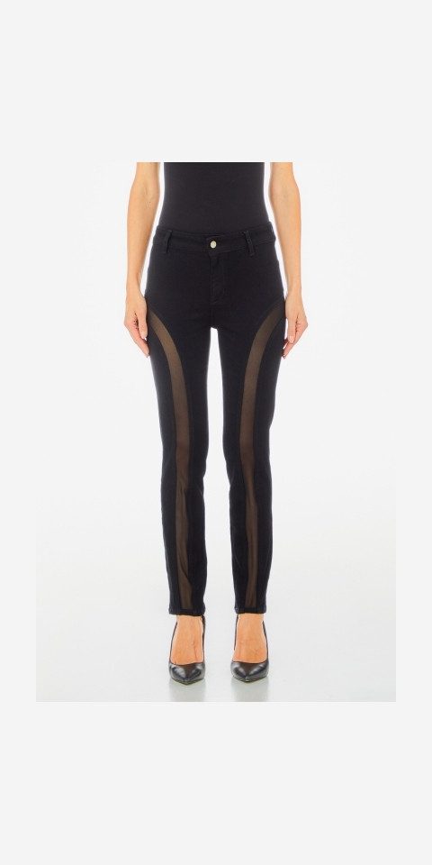 Liu Jo Stoffhose - Hose - Damenhose - transparente Einsätze - skinny fit - PANTS