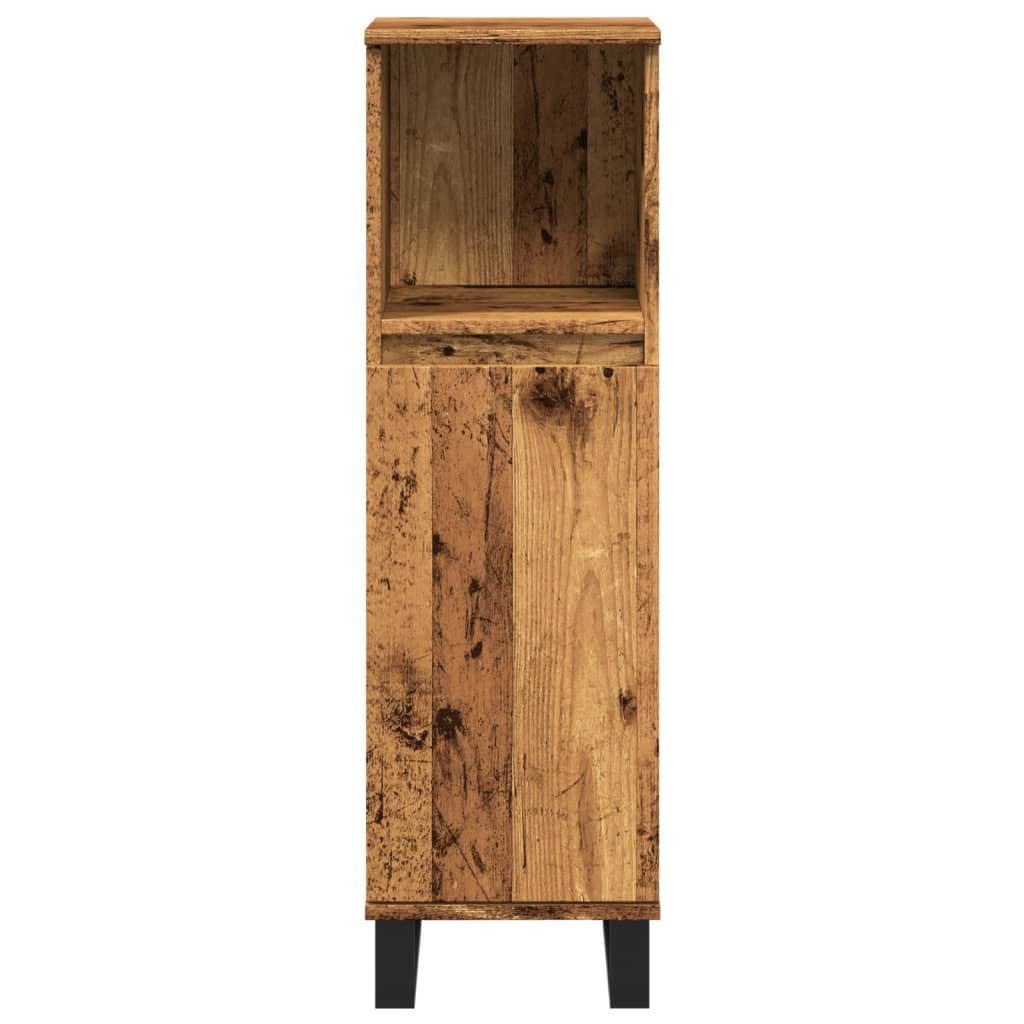 vidaXL Badezimmerspiegelschrank Badschrank Altholz-Optik 30x30x100 cm Holzwerkstoff (1-St) – Bild 4 von 5