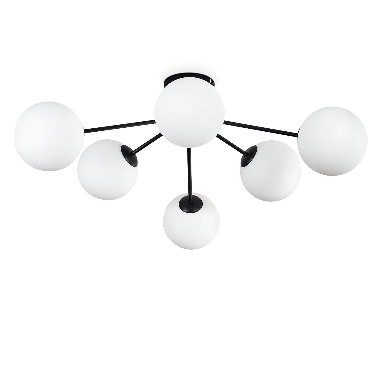 hofstein Deckenleuchte Deckenlampe aus Metall/Glas in Schwarz/Weiß, ohne Le günstig online kaufen