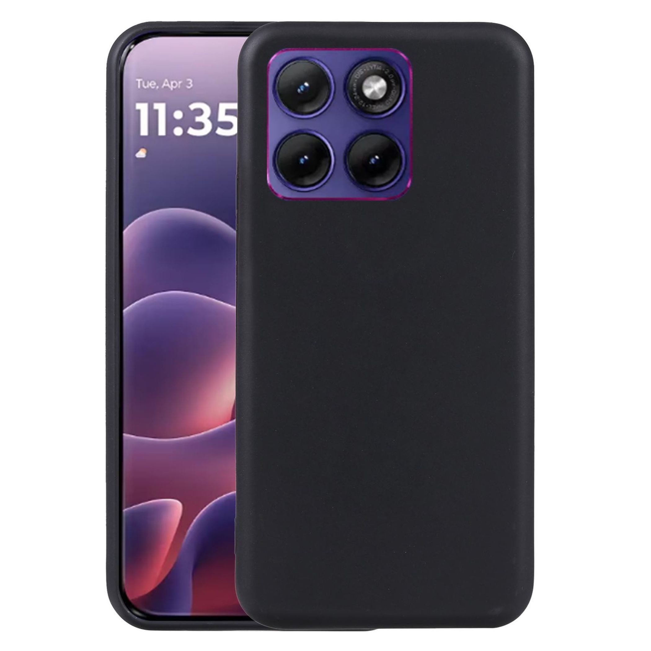 Wigento Handyhülle für Motorola Edge 70 Fusion TPU Silikon Dünn Flexibel Cover Schwarz 6,72 Zoll, Stilvolle TPU Hülle, präzise Aussparungen, schützend