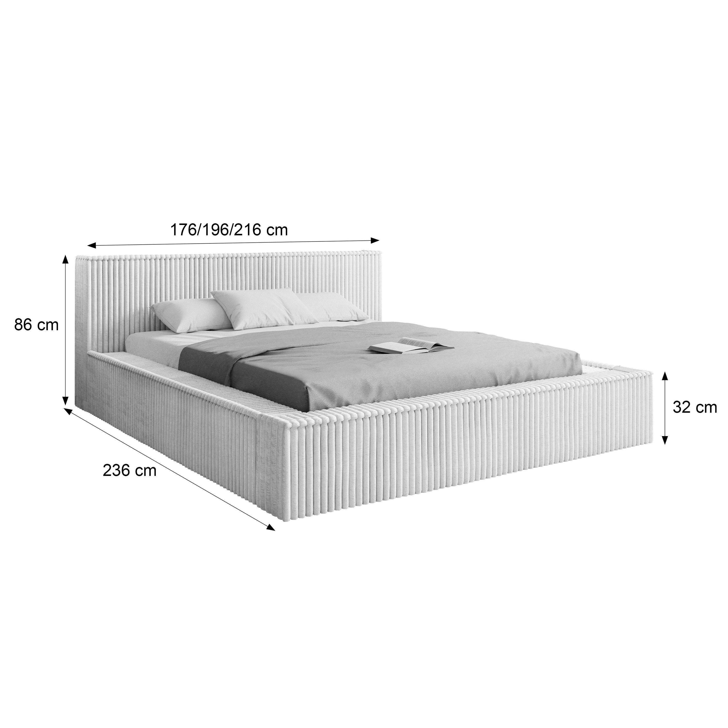 Goldstoff Polsterbett Veloria mit Bettkasten und Latenrost (Bettgestell mit günstig online kaufen