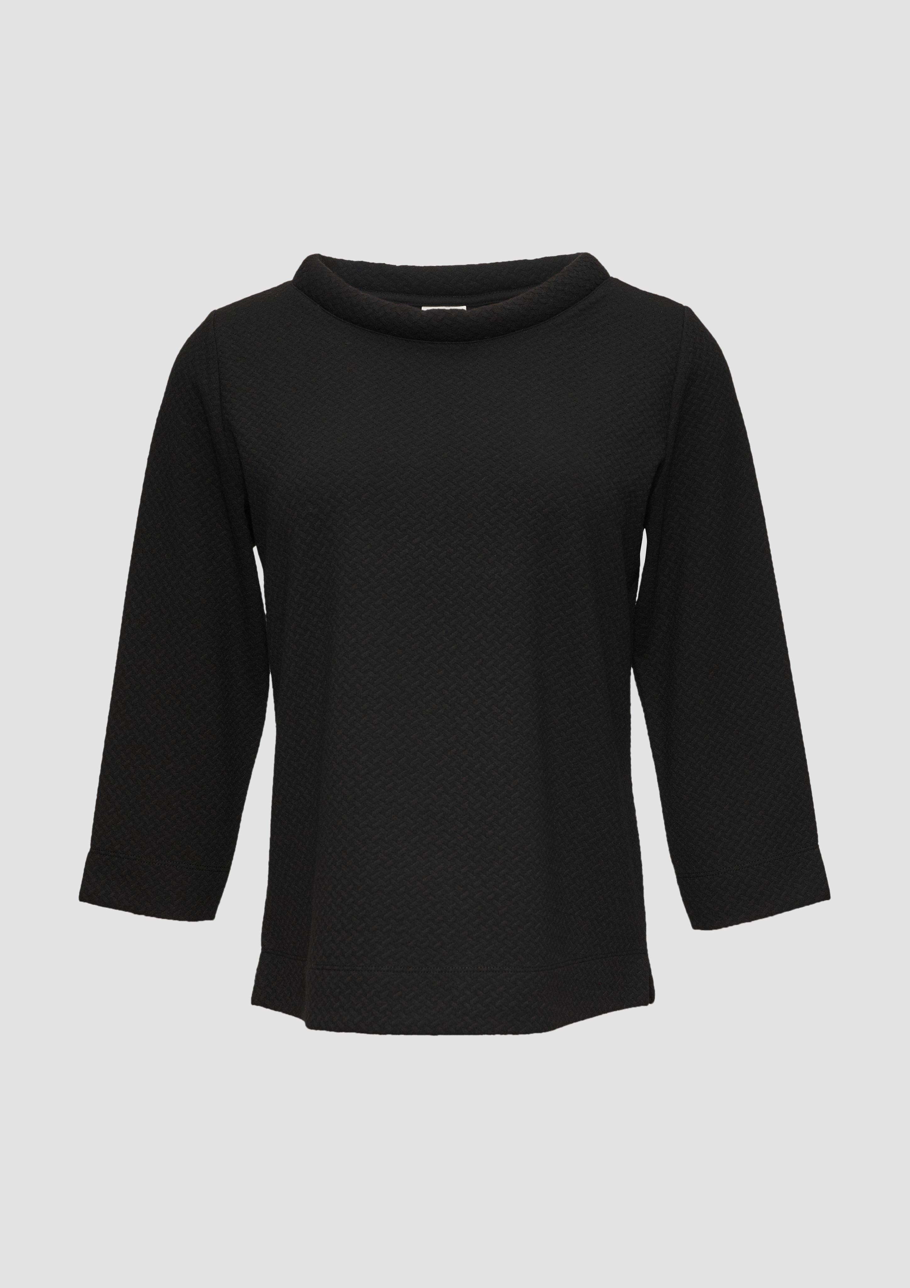 s.Oliver BLACK LABEL 3/4-Arm-Shirt Strukturiertes Sweatshirt günstig online kaufen