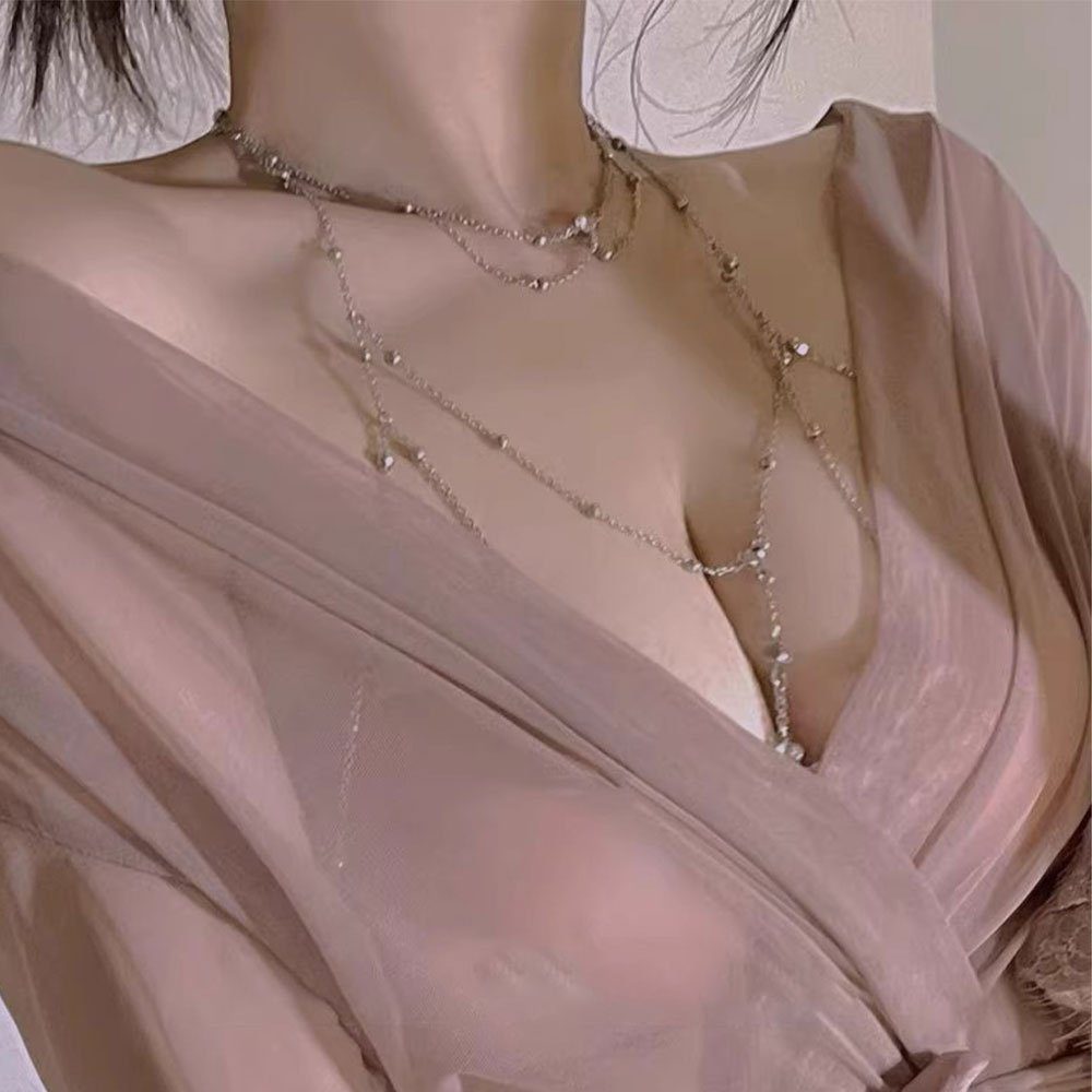 Brustketten Charm-Kette Perlenketten LAKKEC Taillenketten Damenschmuck Körperketten