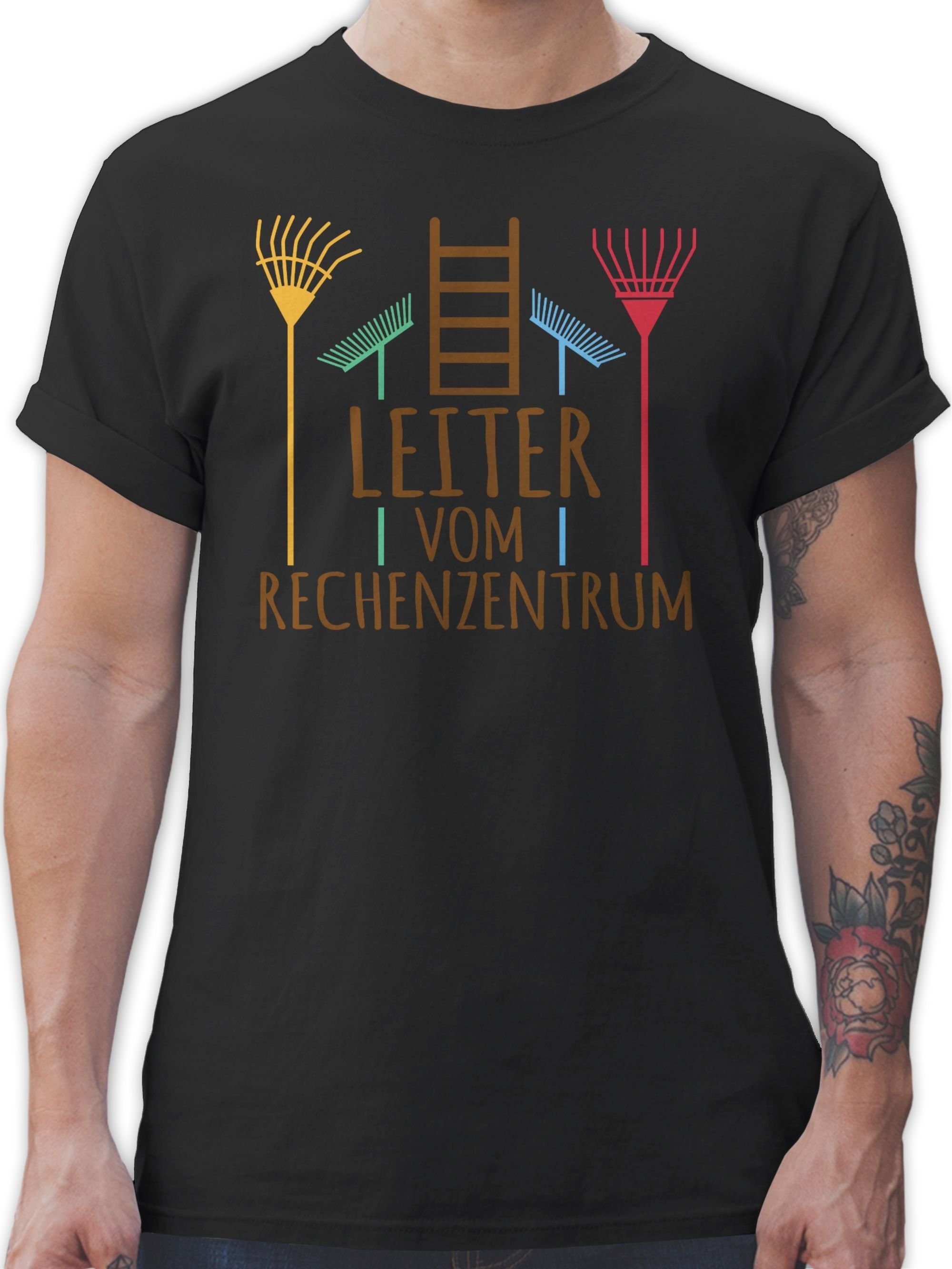 T-Shirt Schwarz Shirtracer & Herren dunkel Männer Leiter vom Geschenke 02 Rechenzentrum