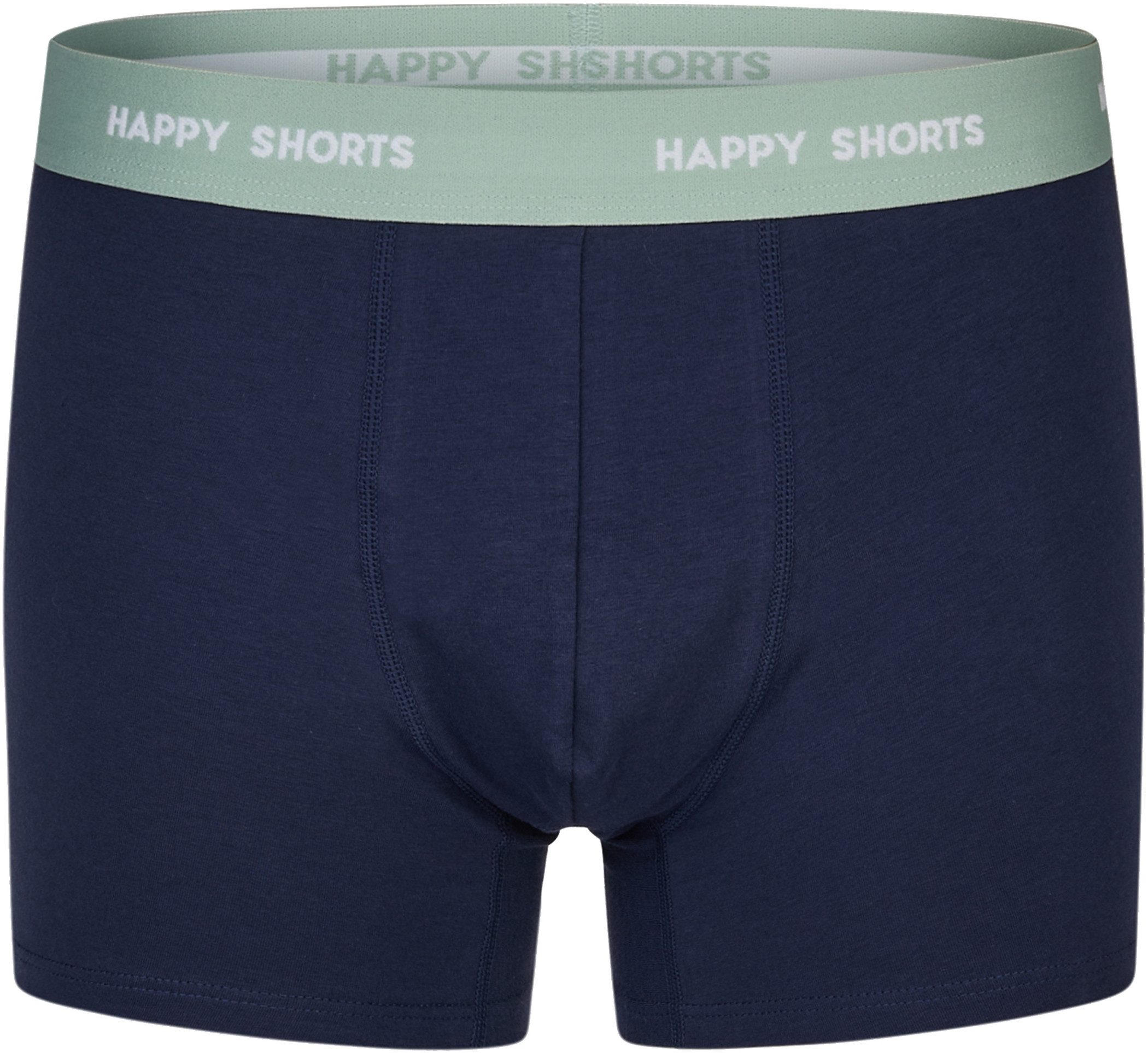 HAPPY SHORTS Trunk 2 Happy Shorts Jersey Trunk Herren Boxershorts Palmeblätter Blau Grün (1-St)