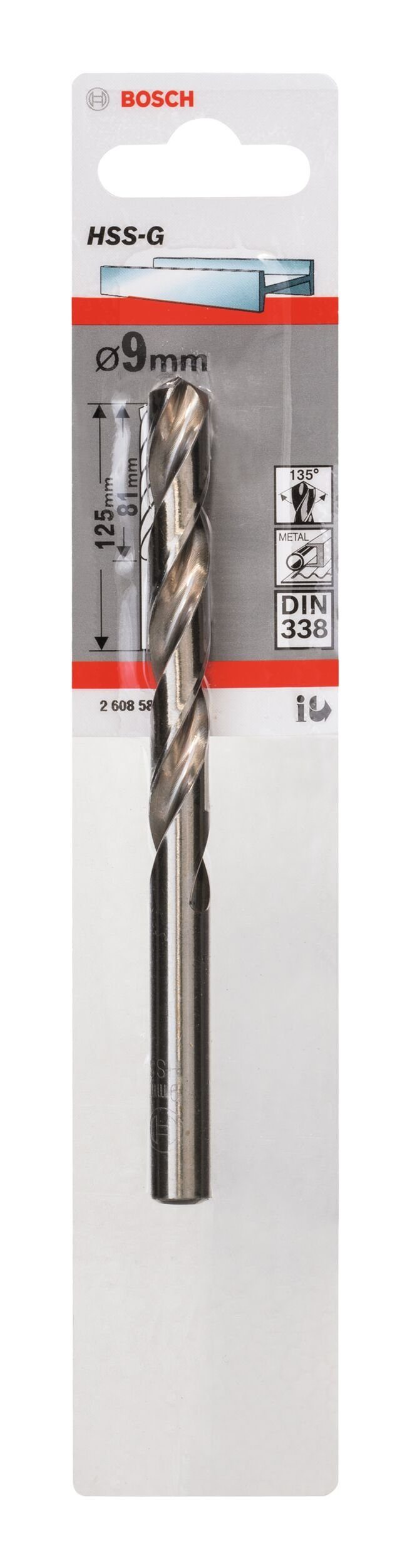 HSS-G (DIN x - BOSCH x 9 1er-Pack - Metallbohrer, 81 mm 125 338)
