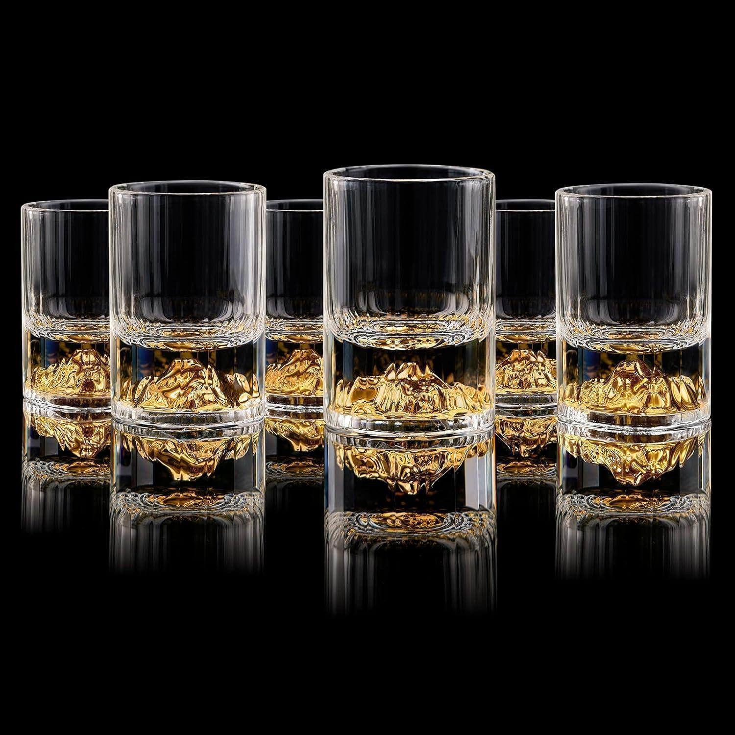 LuxusKollektion Schnapsglas Schnapsgläser Kristall 45 ml 24K Gold Schnapsgläser Goldberg 6 Pcs
