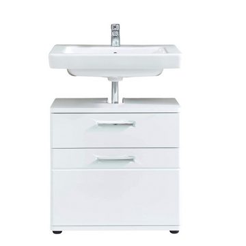 Newroom Waschbeckenunterschrank Hugo Waschbeckenunterschrank Weiß Matt Modern Badezimmermöbel