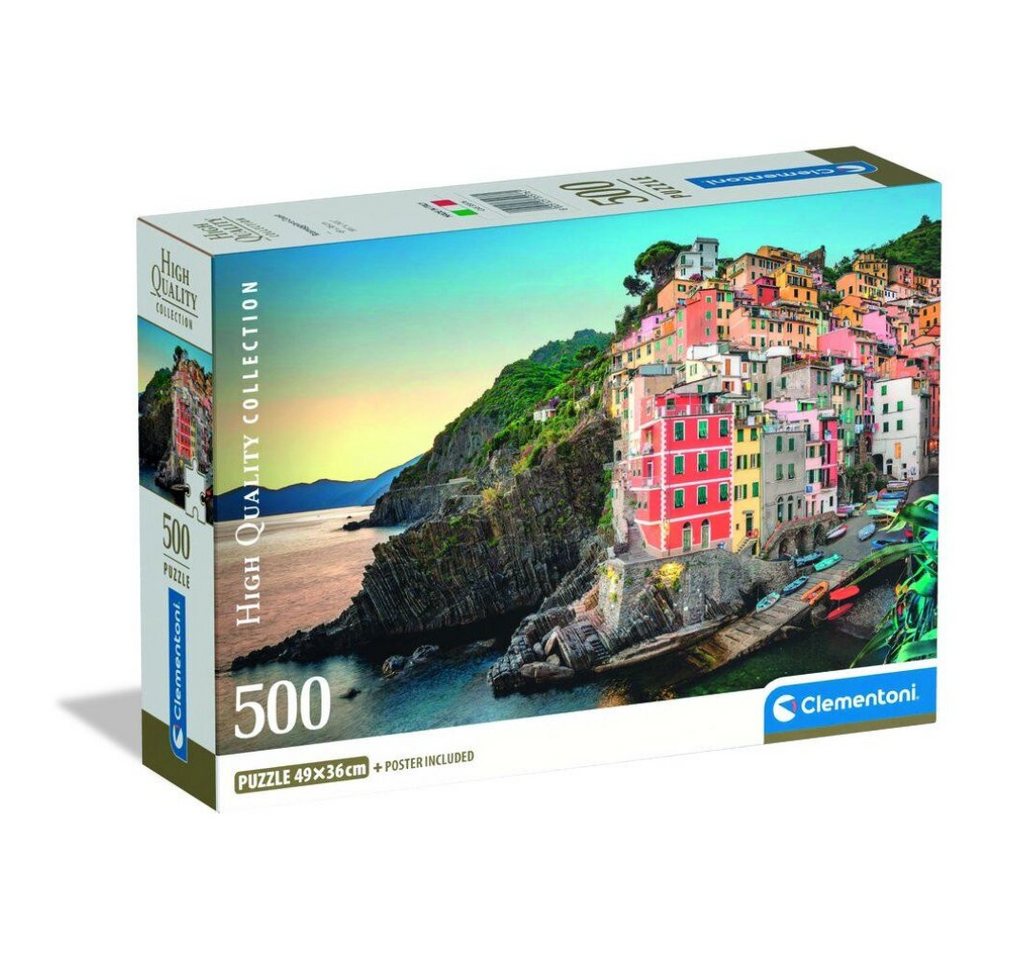 Clementoni® Puzzle Hochwertiges Riomaggiore-Küstenpuzzle 500Stück, Puzzleteile
