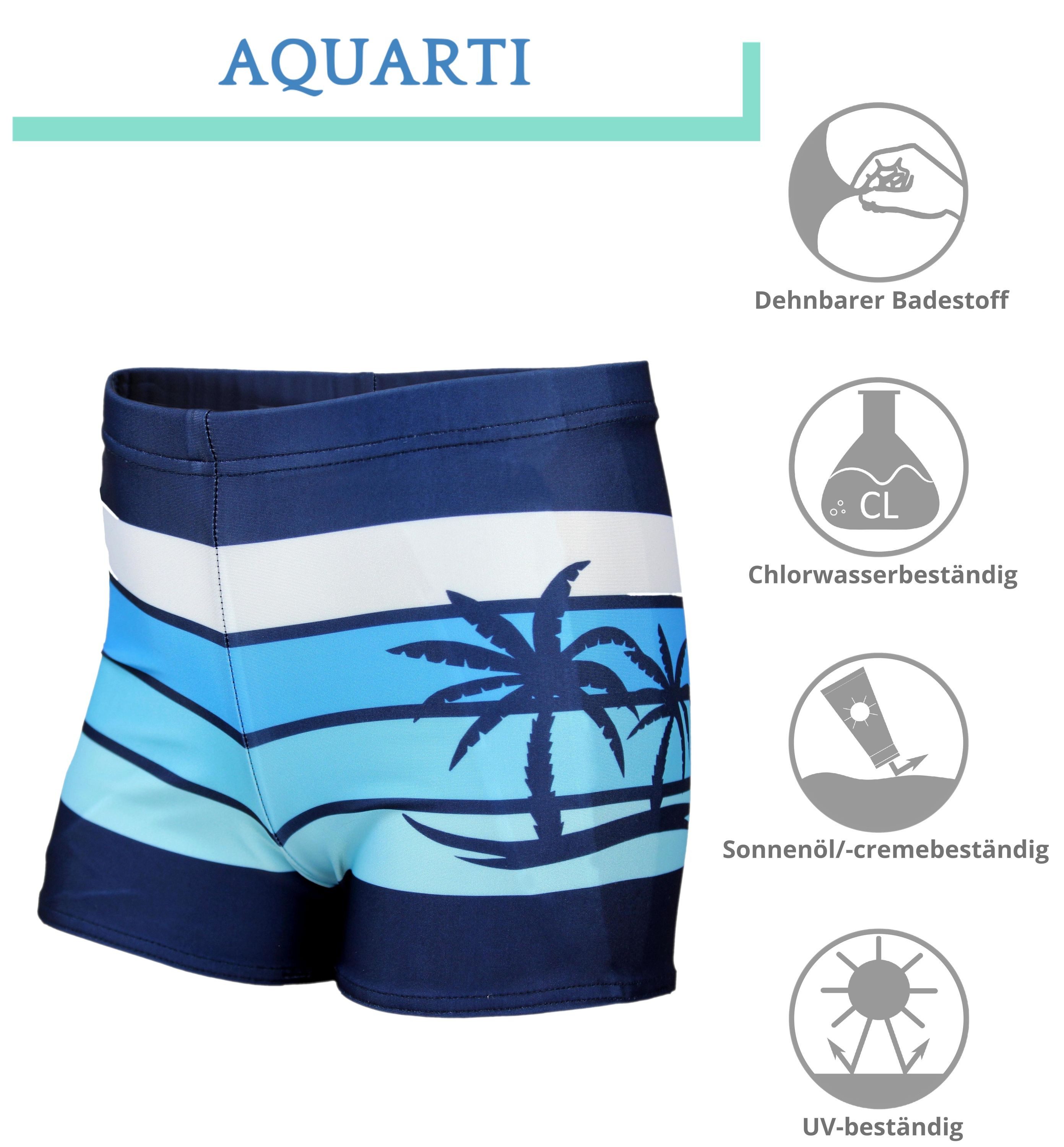 Aquarti Badehose Aquarti Jungen Badehose Gestreift mit Motiven