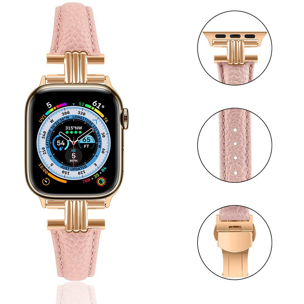 Armband Watch Kompatibel 49mm 44mm Uhrenarmband mit 42mm, 45mm FELIXLEO Rosa Apple