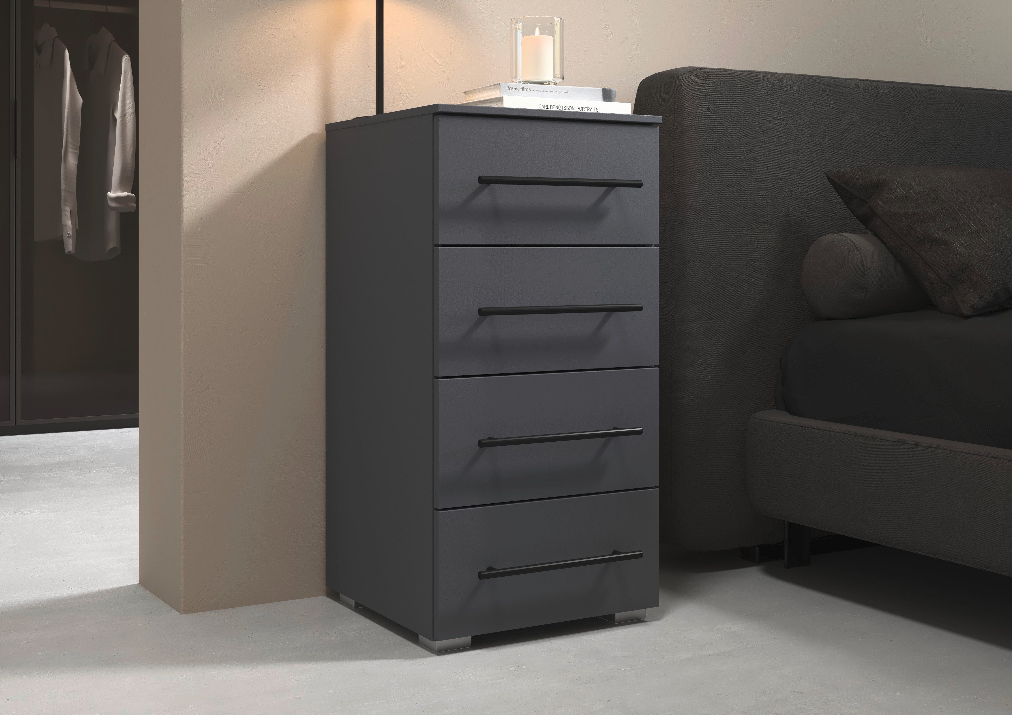 OTTO home Schubkastenkommode Kommode Sideboard Schubladenkommode Schlafzimmerkommode AVOLA (Breite 40 cm inkl. SOFT-CLOSE-FUNKTION mit Dekorfront), mit 4 geräumigen Schubladen für viel Stauraum MADE IN GERMANY
