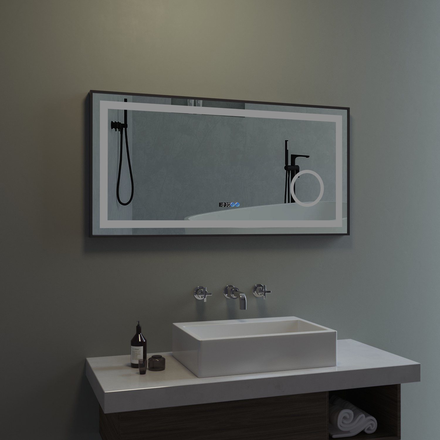 AQUABATOS Badspiegel Badspiegel mit Beleuchtung LED Wandspiegel Lichtspiege günstig online kaufen