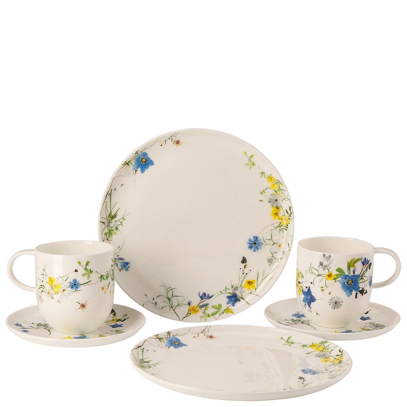 Rosenthal Geschirr-Set »Brillance Fleurs des Alpes Set 6-tlg.« (6-tlg), 2  Personen, Fine China-Porzellan, Bone China