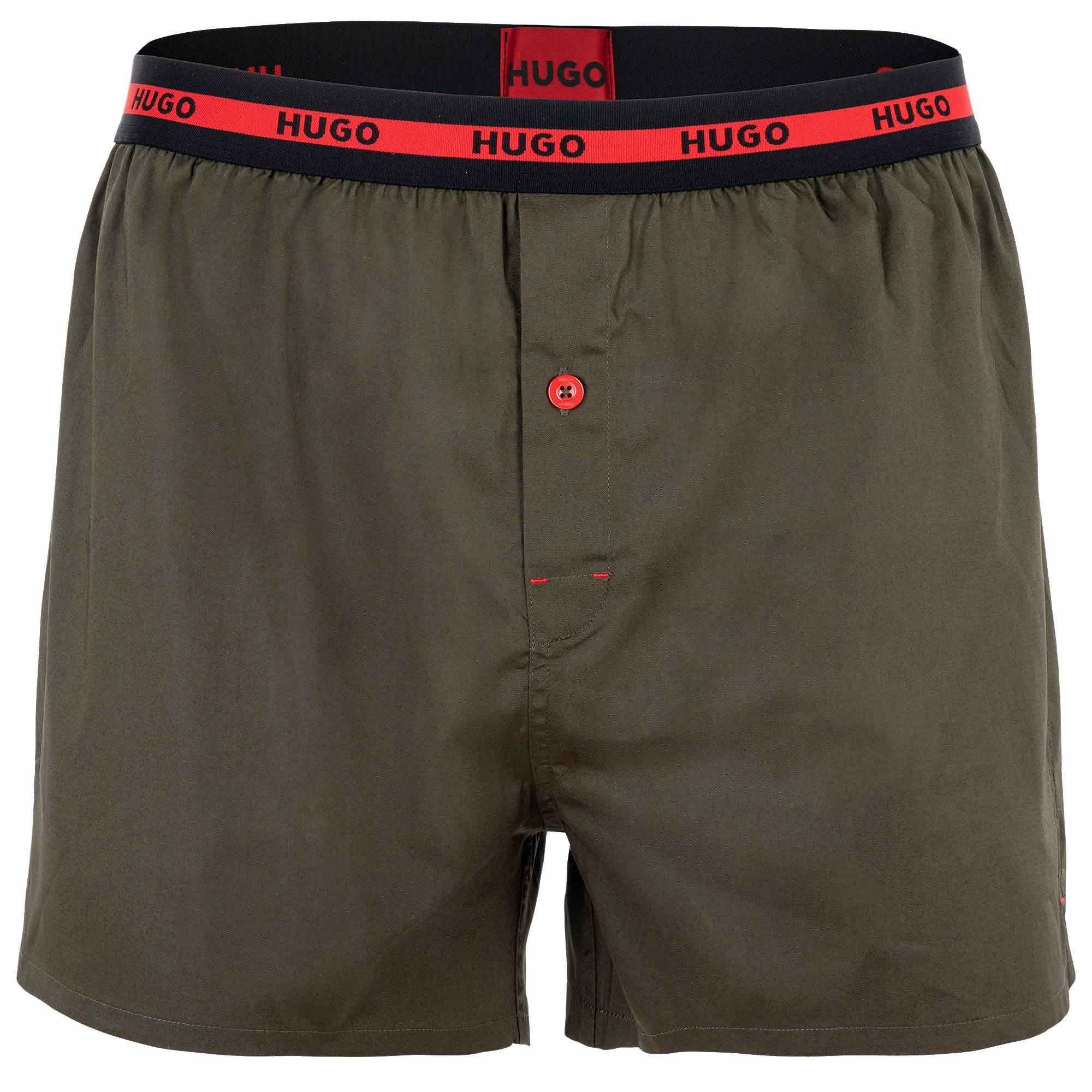 Mittelblau Boxershorts Boxer Herren Twin Woven Pack - 2er Shorts, HUGO Boxer