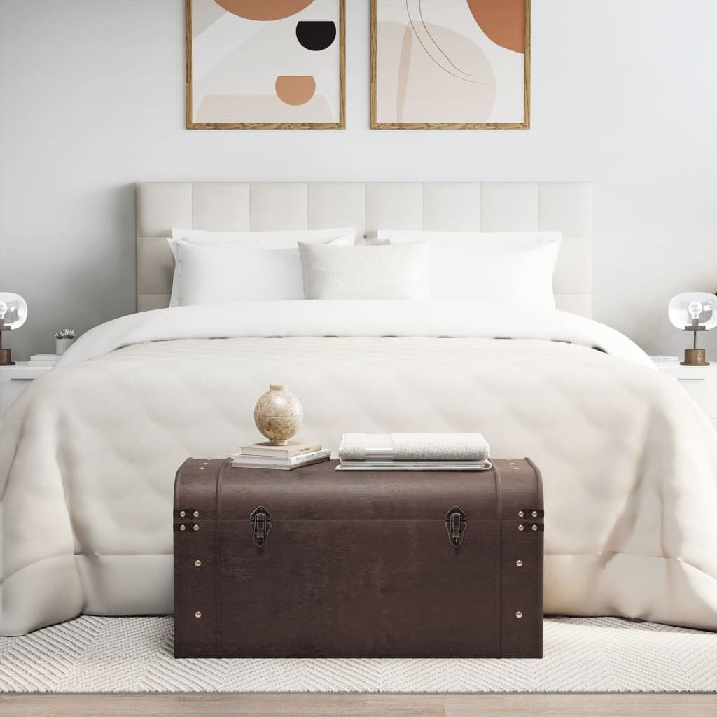 vidaXL Aufbewahrungsbox Schatztruhe mit Riegeln Dunkelbraun 79,5x39,5x39,5 günstig online kaufen