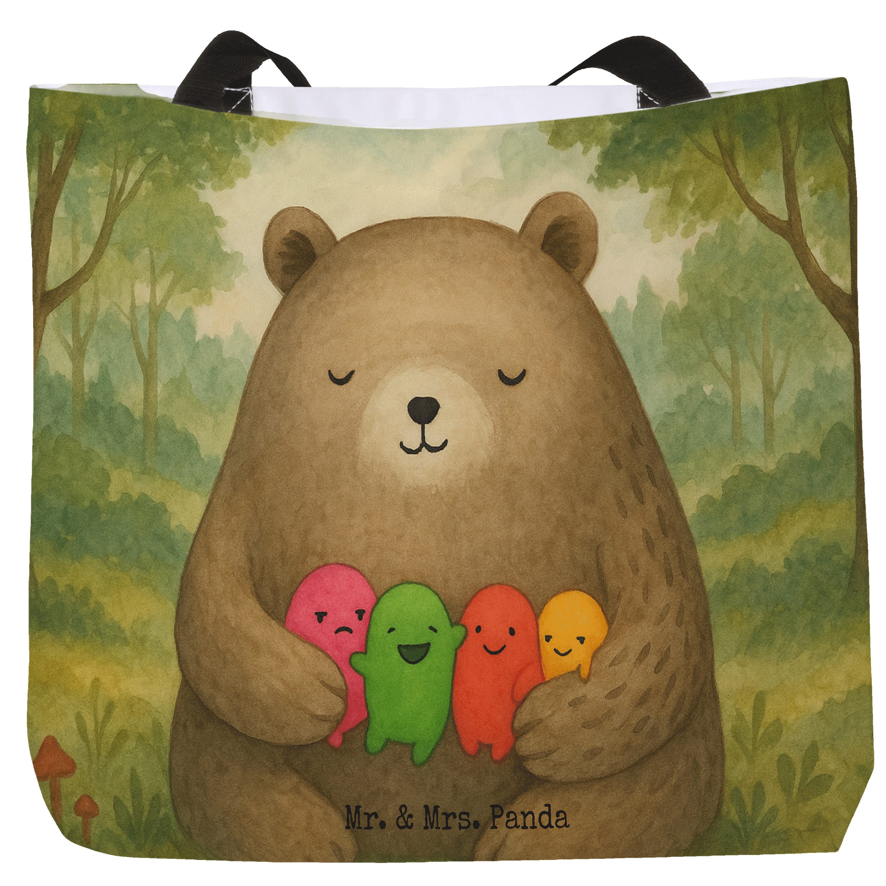 Shopper Bär Gefühl Design, Tote Bag, Weiß, Strandtasche, Reisetasche, Verrück