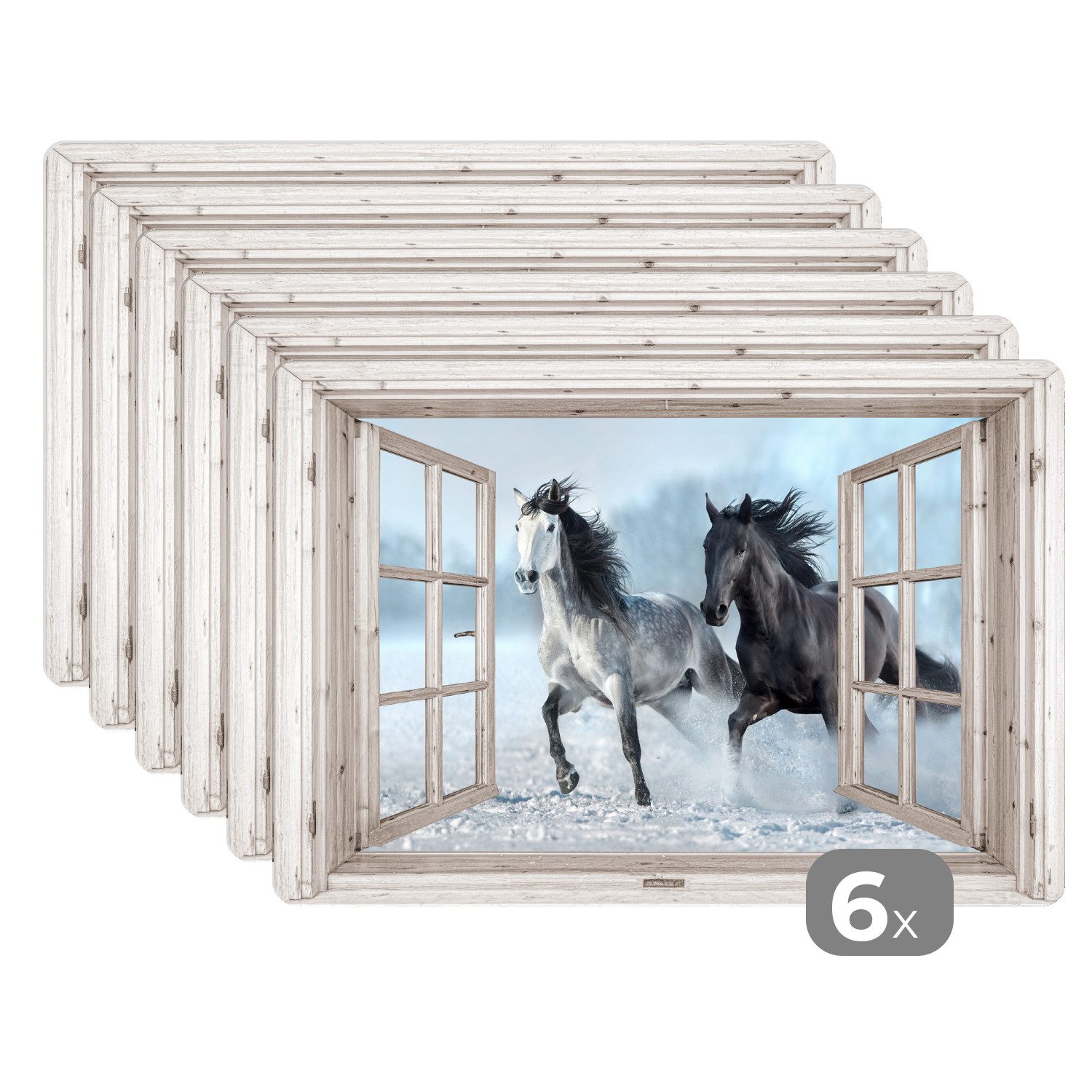 MuchoWow Platzset Durchsichtig - Pferde - günstig online kaufen