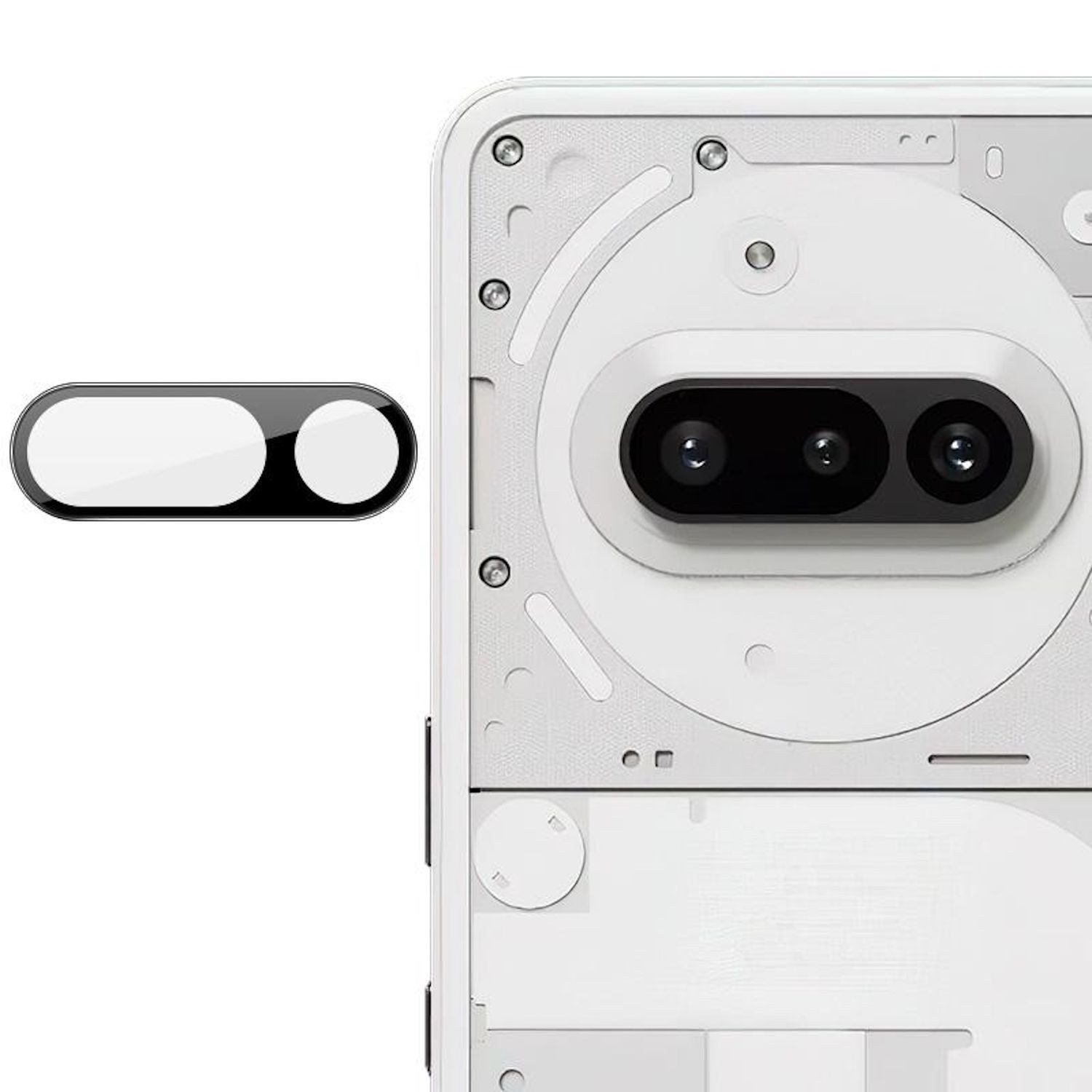 Wigento Handyhülle Für Nothing Phone 3a IMAK HD Komplett Kamera Schutz Hart Glas Schwarz, Glasfolie für Kameraobjektiv hoher Transparenz und Abriebschutz