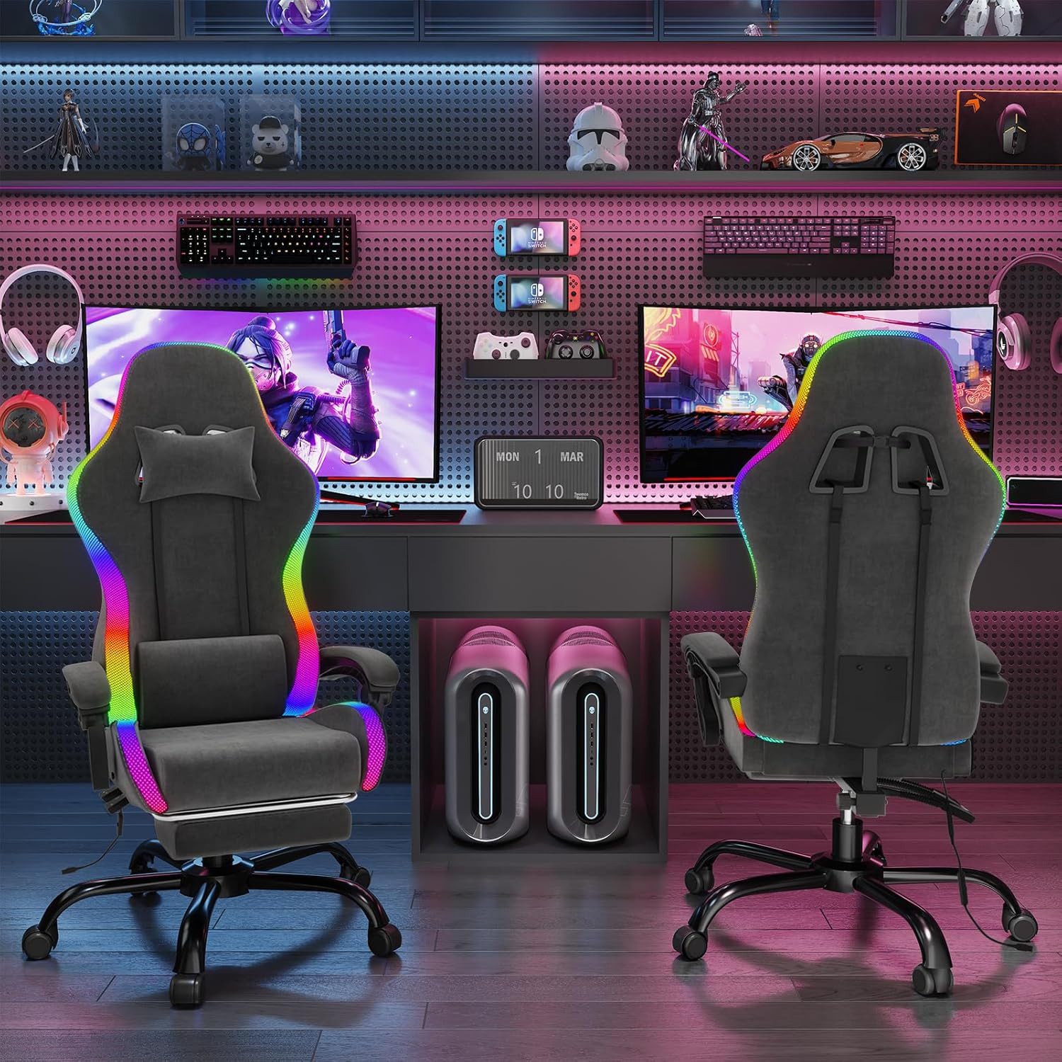 HOMALL Gaming-Stuhl LED Gaming Chair,Massage,Bürostuhl,Gaming Stuhl günstig online kaufen