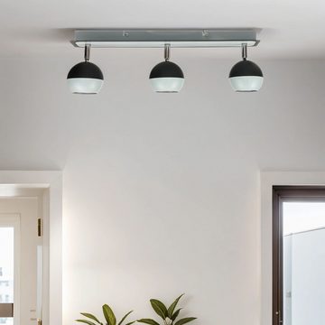 Licht-Erlebnisse Deckenstrahler NOAH, ohne Leuchtmittel, Wohnzimmer Schwarz Weiß 3-flammig GU10 verstellbar Edelstahl Modern