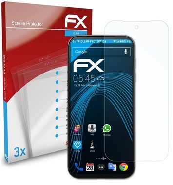 atFoliX Schutzfolie Displayschutz für Fairphone 5, (3 Folien), Ultraklar und hartbeschichtet