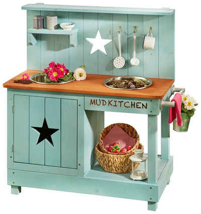 MUDDY BUDDY® Outdoor-Spielküche Adventurer Star Holz, Matschküche, petrolblau