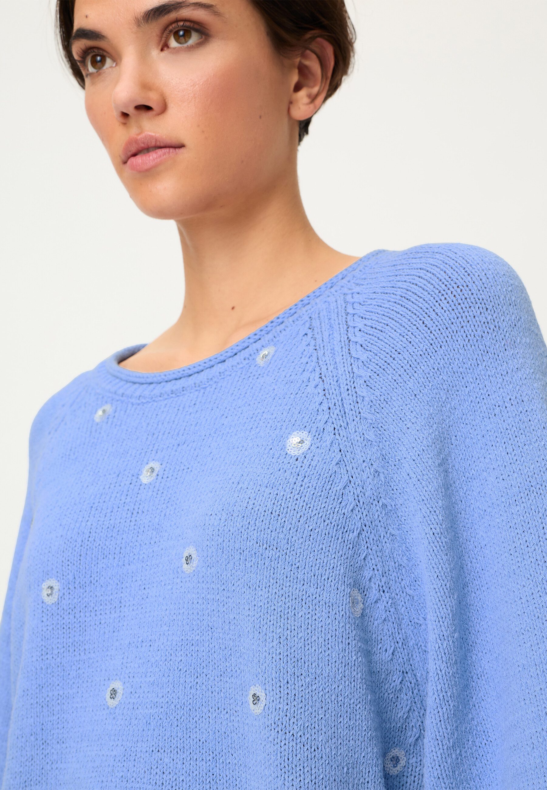 Olsen Strickpullover Pullover mit verziertem Allover-Dessin