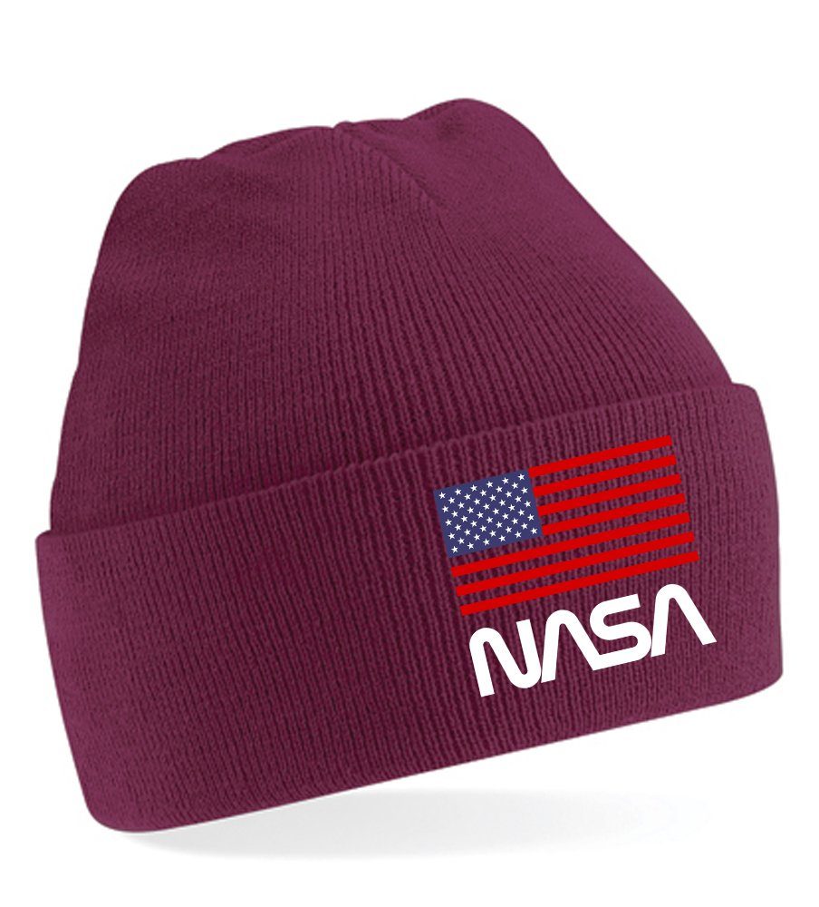 Beanie Unisex Erwachsenen Mütze Nasa USA Astronaut Space Elon