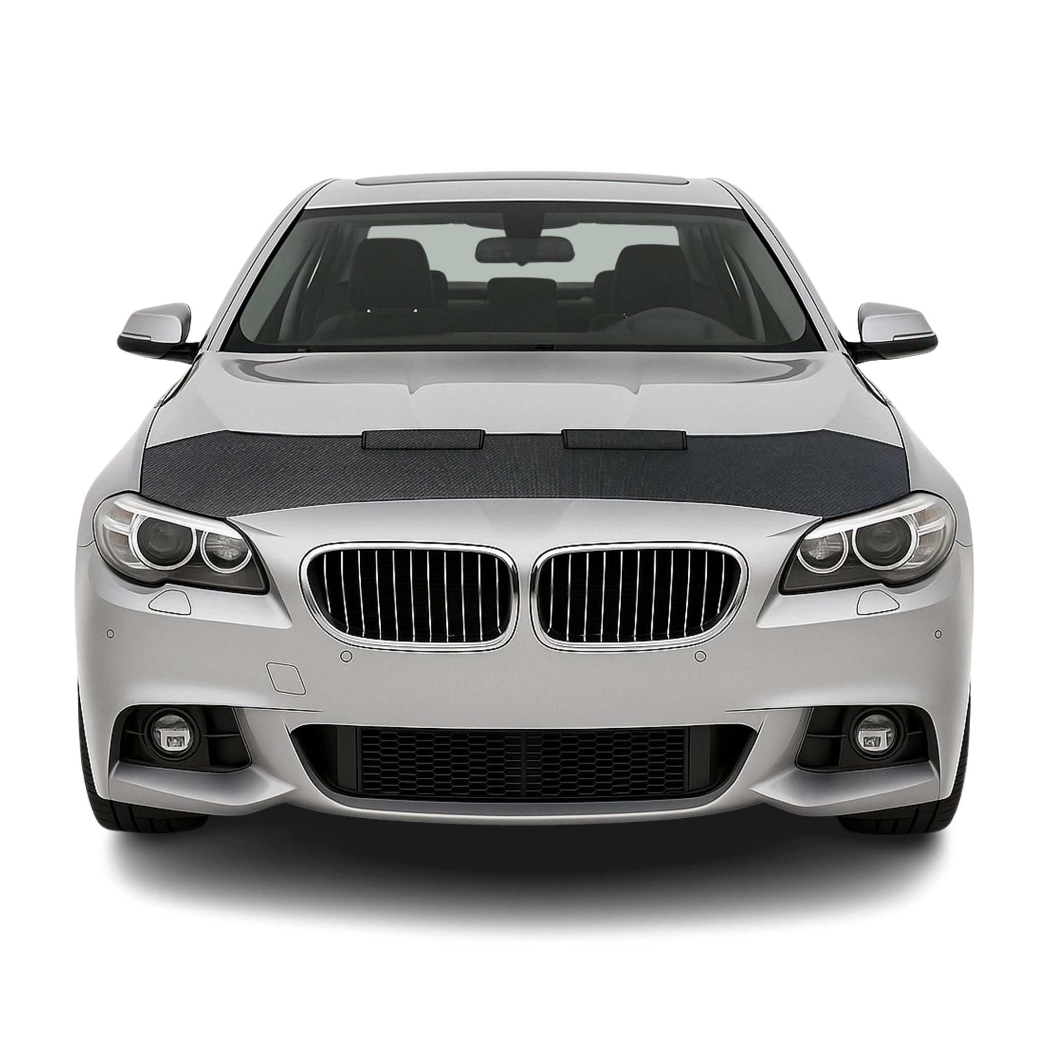 OMAC Frontstoßstange Haubenbra Bonnet Bra für BMW 5er 2010-2016 Carbon Optik Halb, 1-St., Haltbar