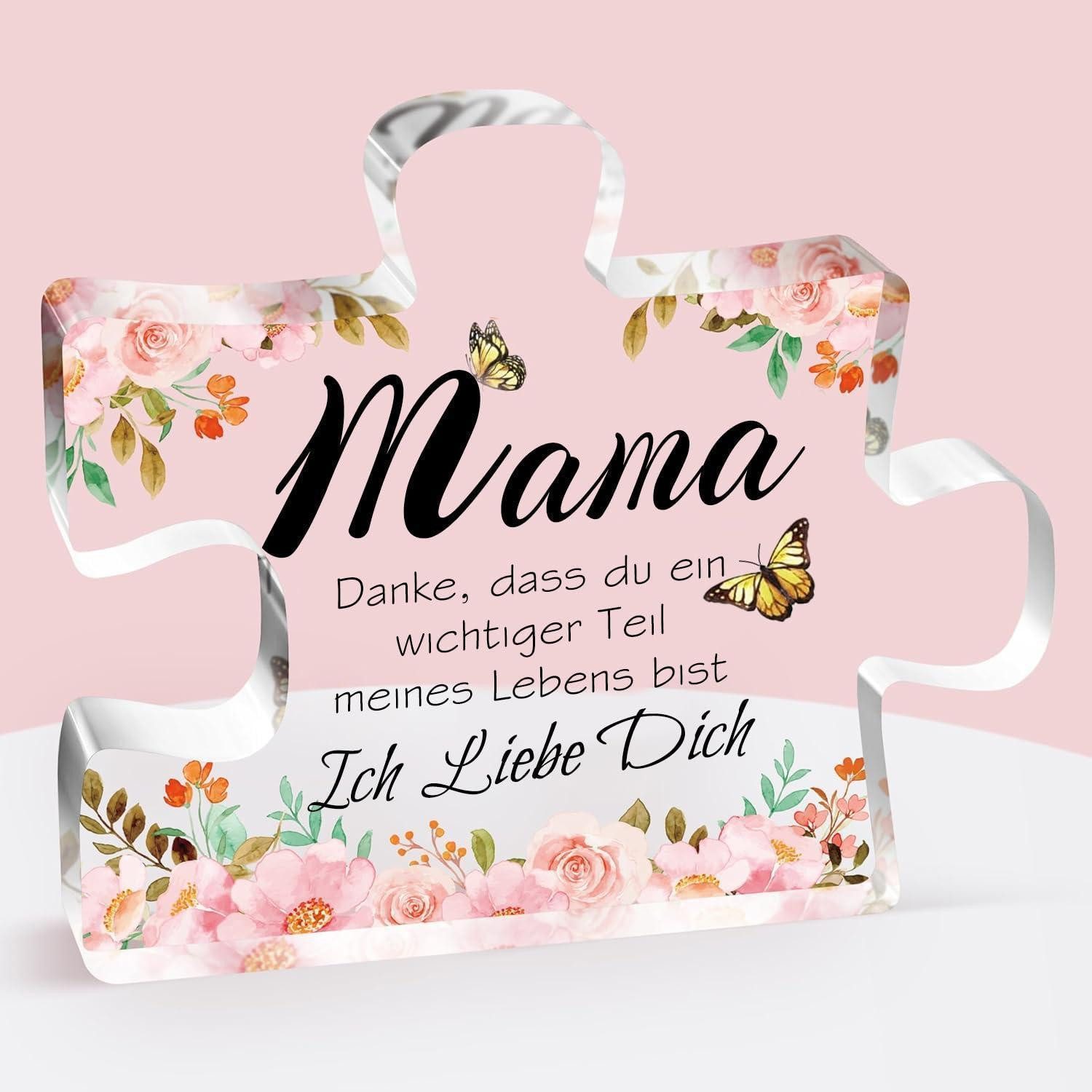 LuxusKollektion Wanddekoobjekt Acryl-Puzzle-Ornament Mama Rosa Blume