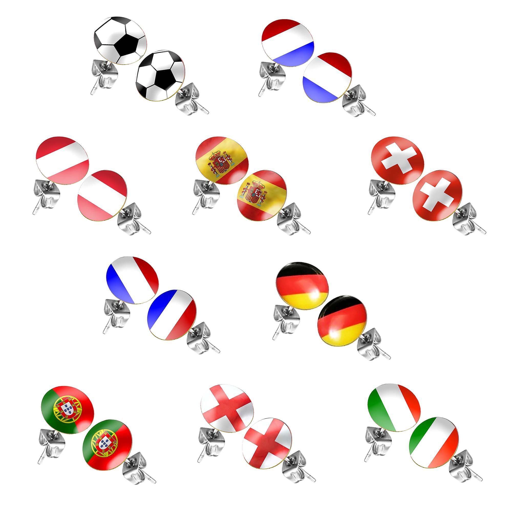 Taffstyle Paar Ohrstecker Ohrringe Fanartikel Fahne Schmuck Fussball Frauen günstig online kaufen