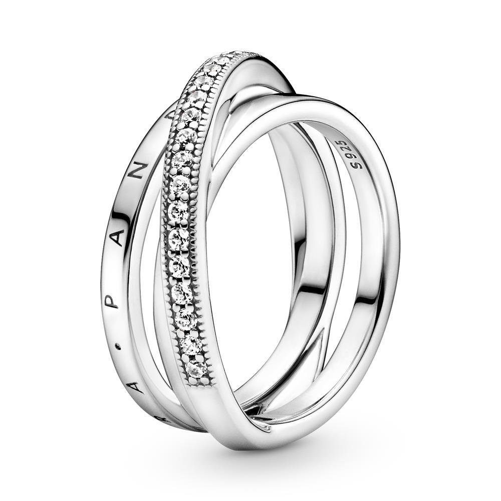 Pandora Fingerring 926er Silberring für Damen von PANDORA, dreifach gekreuz günstig online kaufen