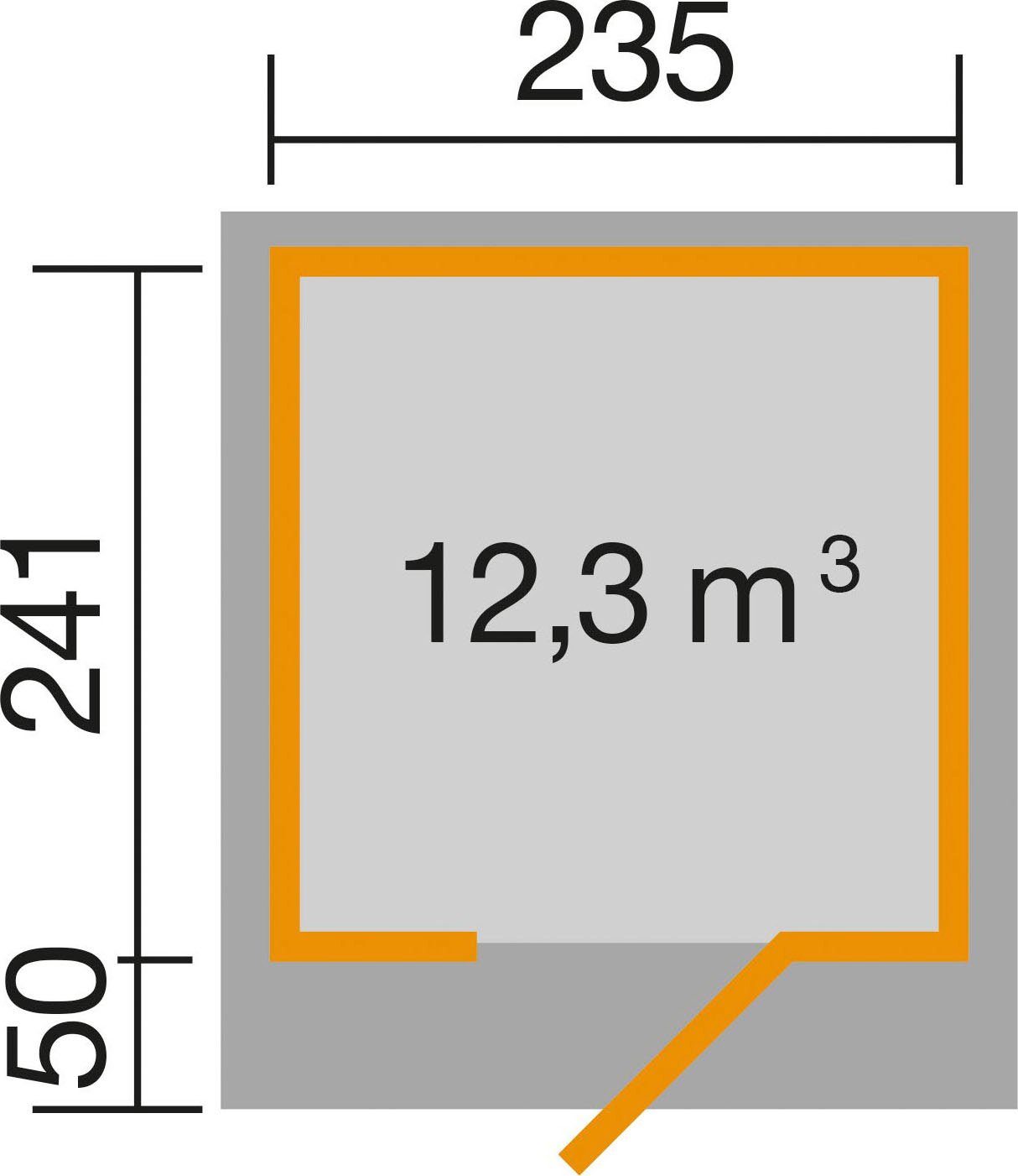 weka Gartenhaus Designhaus 172, cm BxT: 275x314