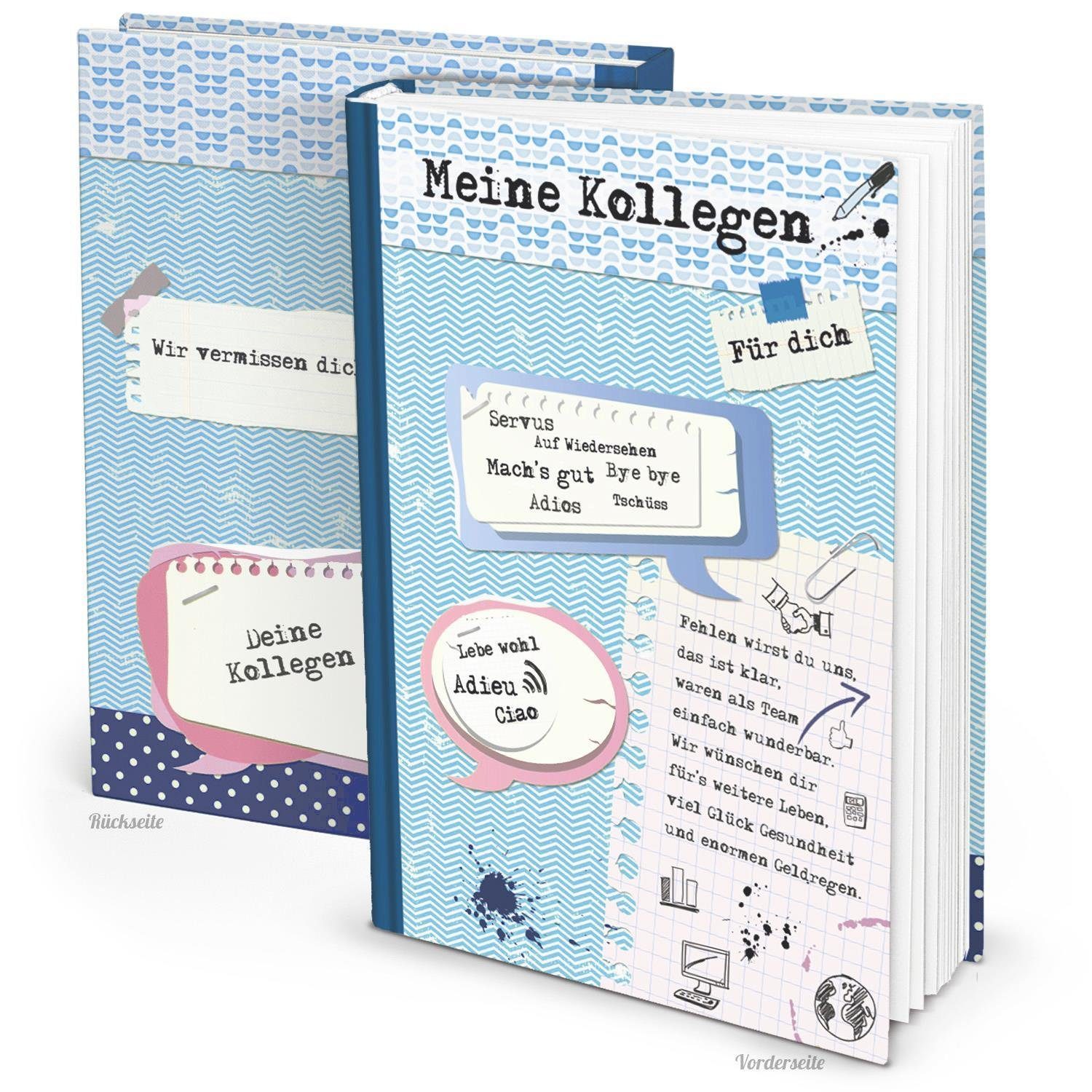 Logbuch-Verlag Notizbuch Kollegen Abschiedsbuch DIN A4 blau weiß