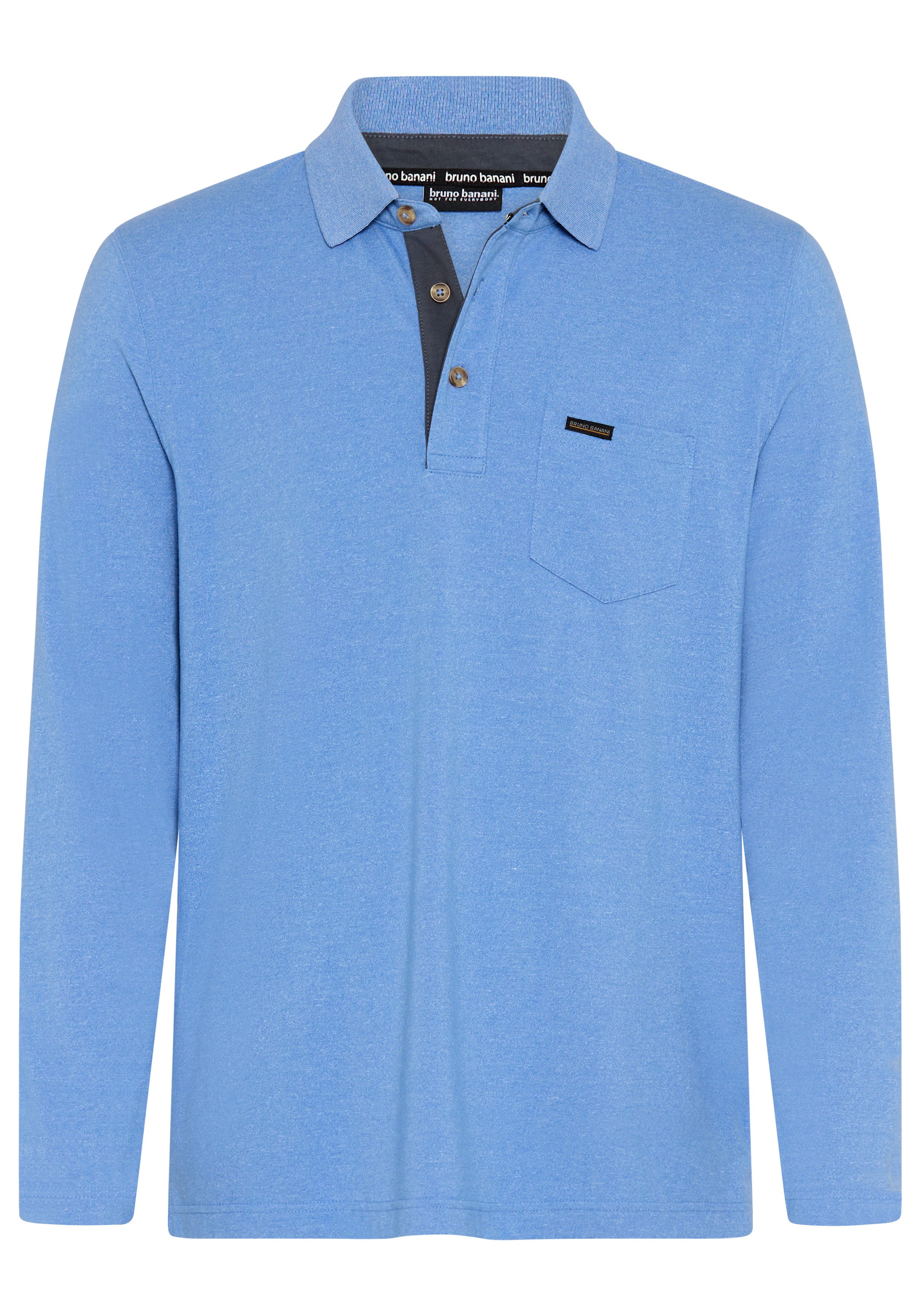Bruno Banani Langarm-Poloshirt mit Polokragen, melierte Optik