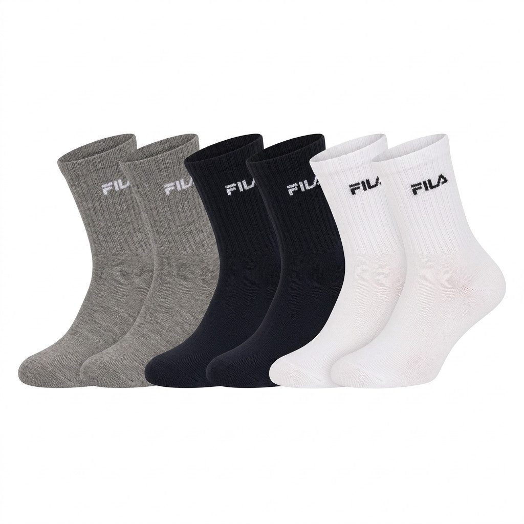 Fila Socken (6 Paar) breites Rippenbündchen, Cotton-Mix, Unisex