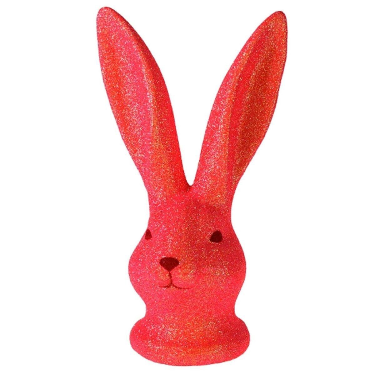 Werner Voß Osterhase Dekorationsobjekt Hasenkopf Orange Glitter (24cm)