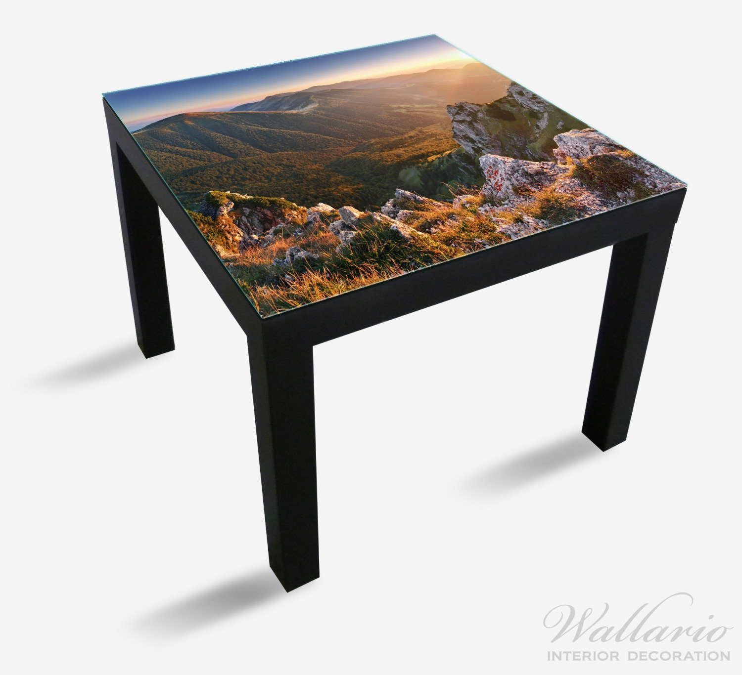 Wallario Tischplatte der St), Lack Berglandschaft mit Slowakei Tisch (1 Sonnenuntergang Ikea geeignet in für