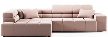 INOSIGN Ecksofa Ancona incl. Kopfteilverstellung, Zierkissen Breite 319cm, L-Form, wahlweise motorische Sitztiefenverstellung, auch in Cord + Easy Care