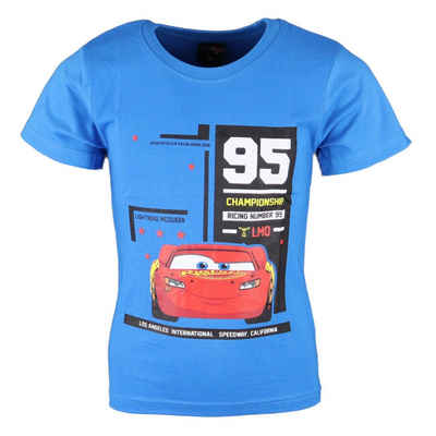 Disney Cars T-Shirt Disney Pixar Cars Lightning McQueen Kinder Jungen Shirt Gr. 98 bis 128, 100% Baumwolle