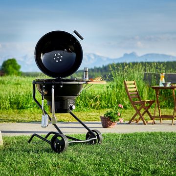 RÖSLE Gasgrill RÖSLE Kugelgrill No.1 Air F60 Nero Kohle 25562 mit Schutzhaube