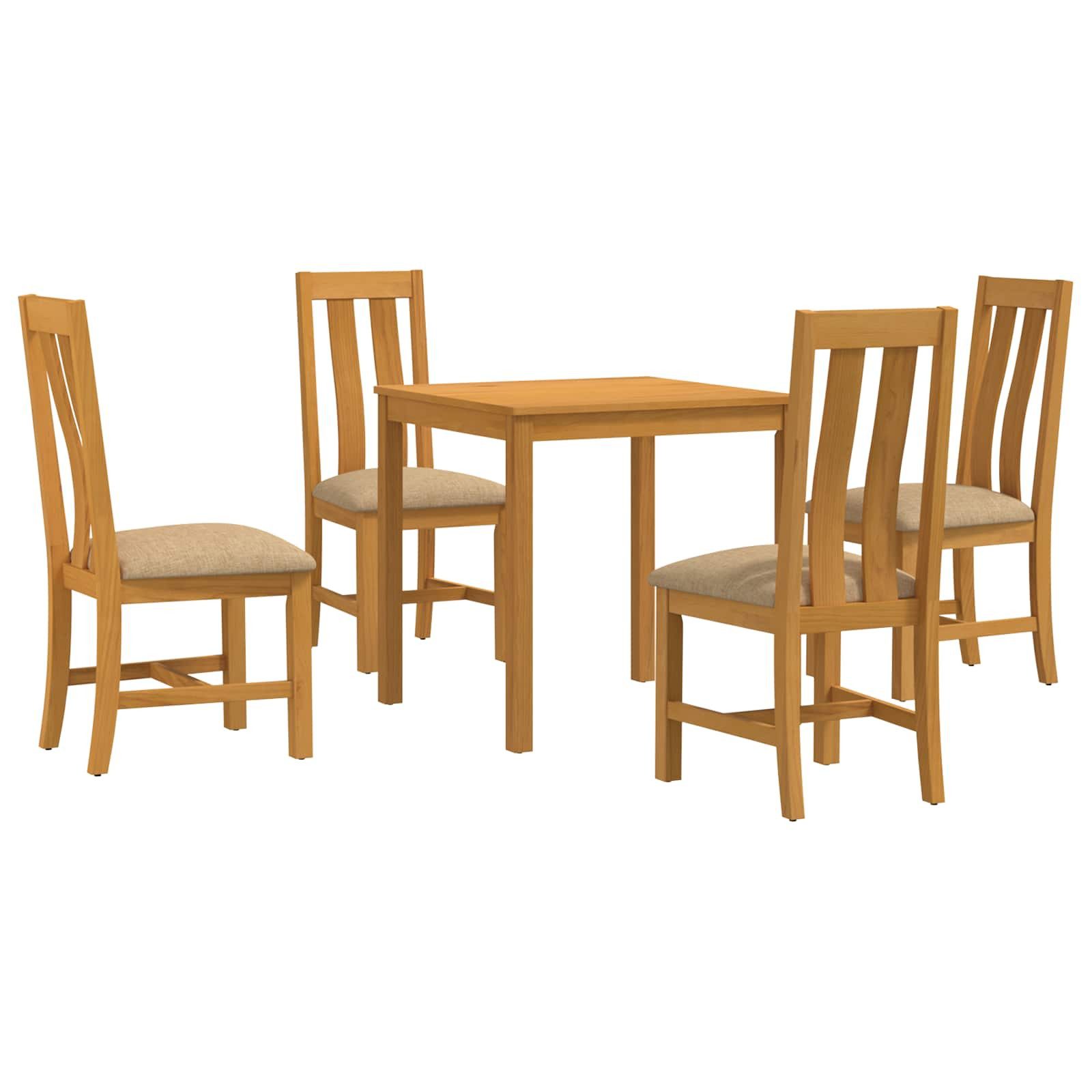 vidaXL Gartenlounge-Set Essgruppe 5 stk. Beige Massivholz Eiche, (5-tlg)