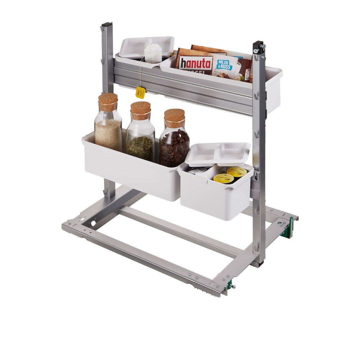 Kesseböhmer Aufbewahrungssystem Vorratssdosen / YouboXx für DISPENSA, Kunststoff, Küchenorganizer Set 3, weiß