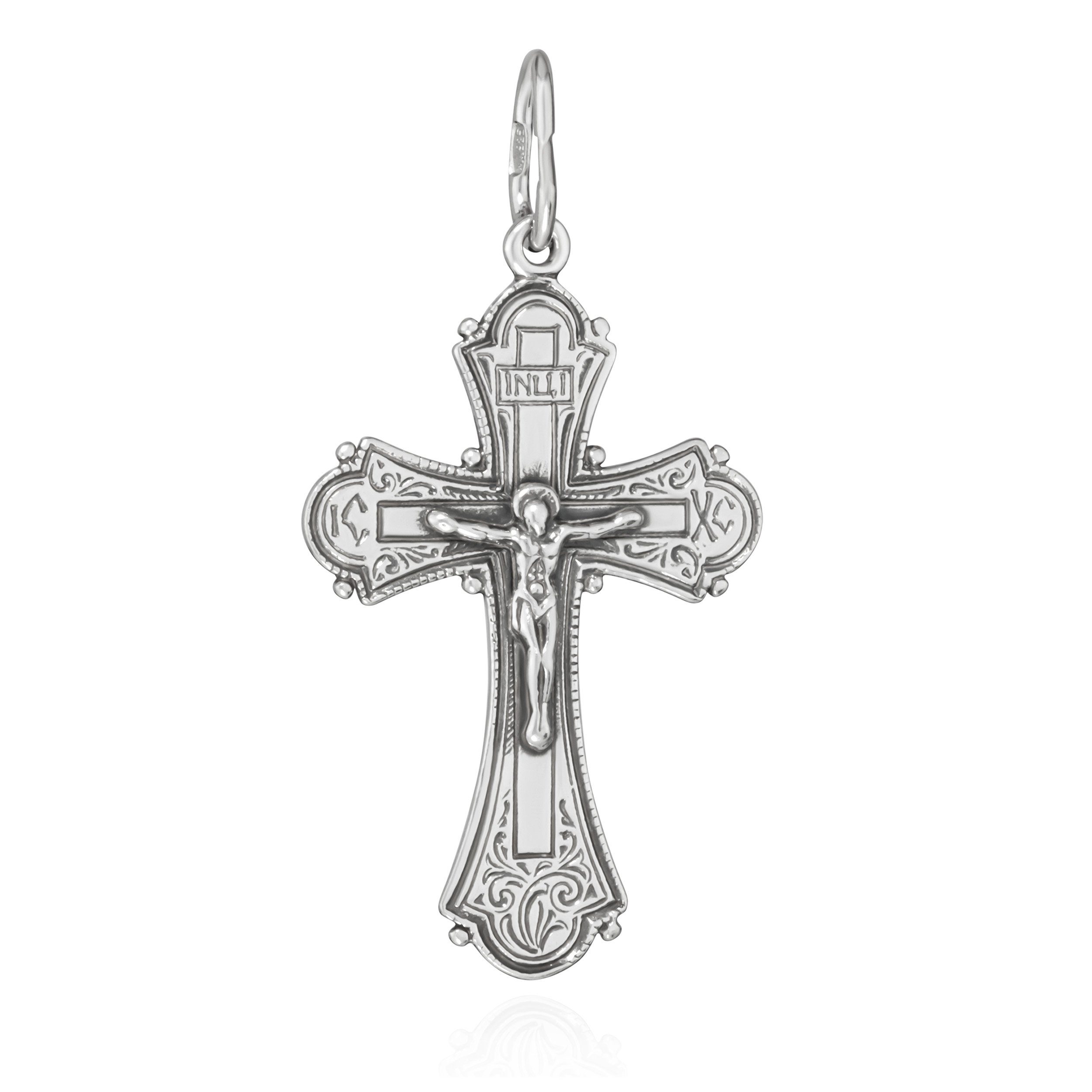 Kreuzanhänger Kettenanhänger Jesus Kreuz 925 Silber Orthodoxe An