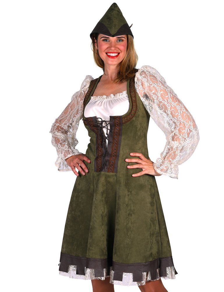 Kostüm Robin Hood Kostüm für Damen - Wildlederlook, Kurz