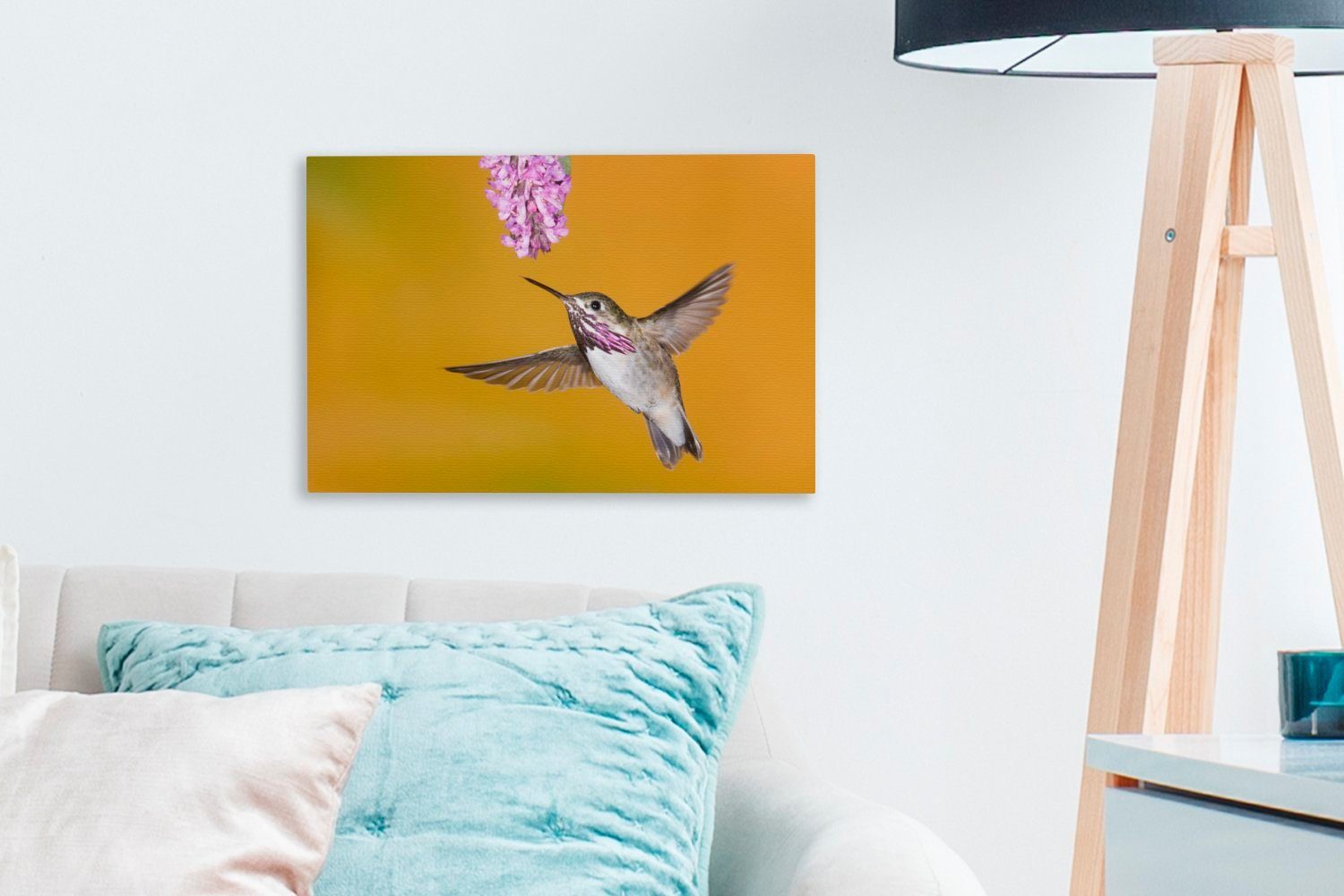 - Kolibri Leinwandbilder, Gelb, 30x20 Aufhängefertig, Wanddeko, OneMillionCanvasses® Blume Wandbild (1 Leinwandbild cm - St),